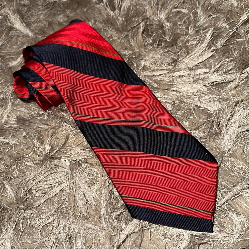 Christian Dior Monsieur Vintage Red Stripped Tie